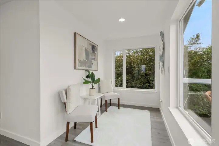 Cozy sitting area creates one of the most relaxing spaces in the home.