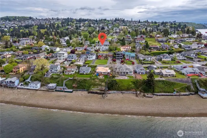 Located just a couple streets from the Puget Sound, offering easy access to waterfront beauty and coastal living.