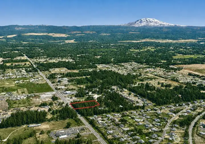 Overhead view with approximate boundaries in red. Overhead view with approximate boundaries in red.