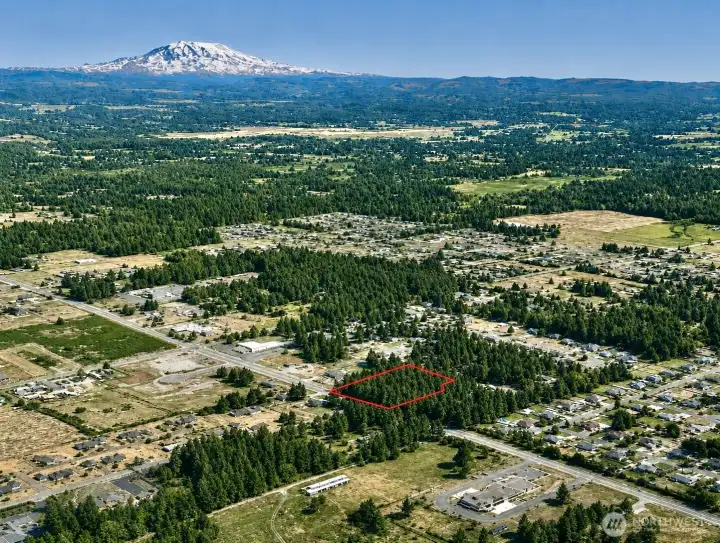 Overhead view with approximate boundaries in red. Overhead view with approximate boundaries in red.
