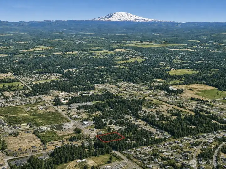 Overhead view with approximate boundaries in red. Overhead view with approximate boundaries in red.