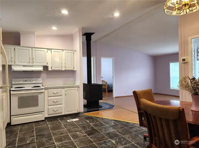 Kitchen looking into the living room