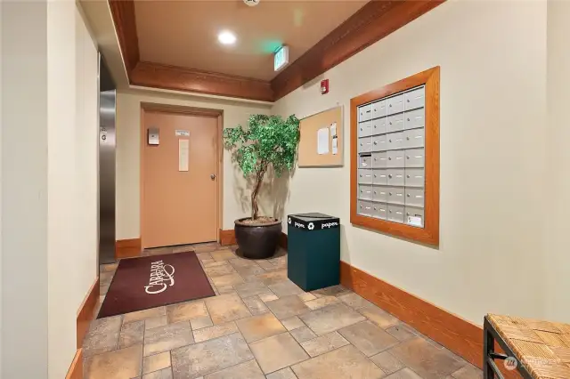Mail area and elevator access