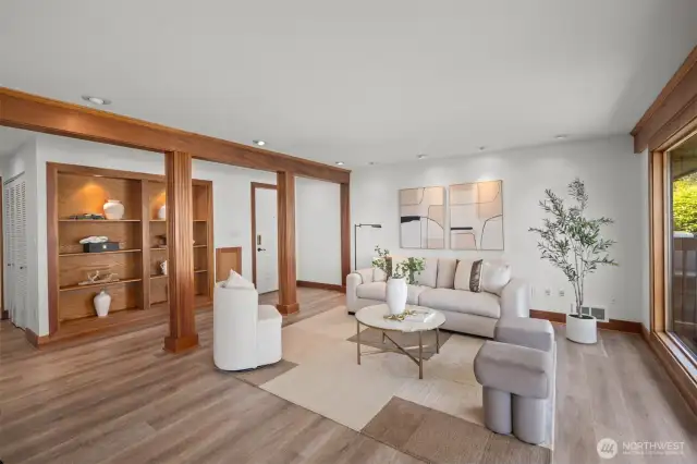 Every detail shines—from the custom woodwork and stunning luxury vinyl floors to the added can lighting and fresh, modern paint.