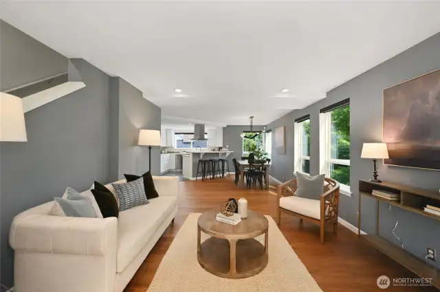 Windows offer lots of natural light.