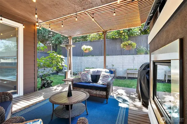 Nicely shaded deck area during the hot days.