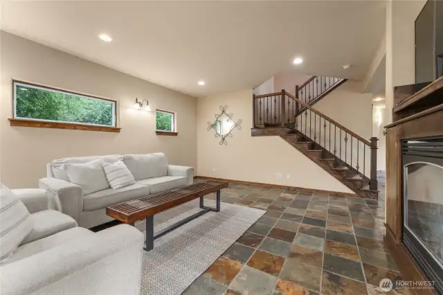 Beautiful slate floors in entry, kitchen, living dining