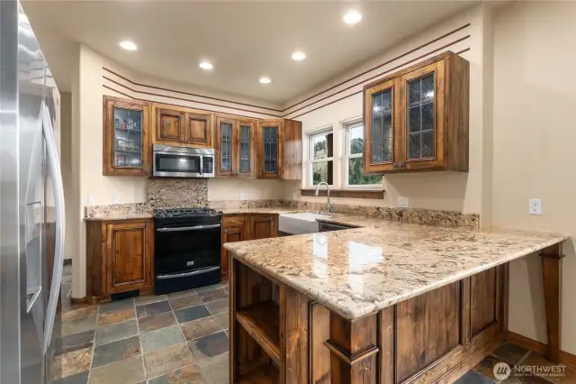 Beautiful kitchen with solid surface counters
