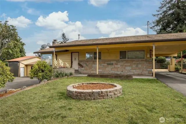 Attached carport on the main level