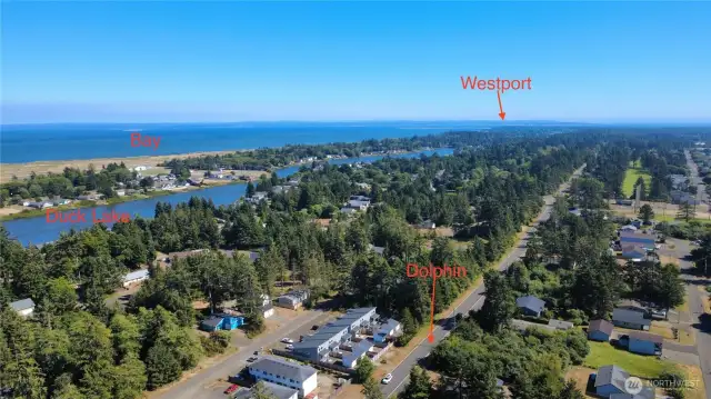 directly above the lot, looking South