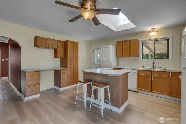 Great counter space and built in desk