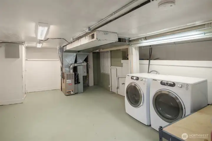 Basement Utility Room with Storage/Hobby Space