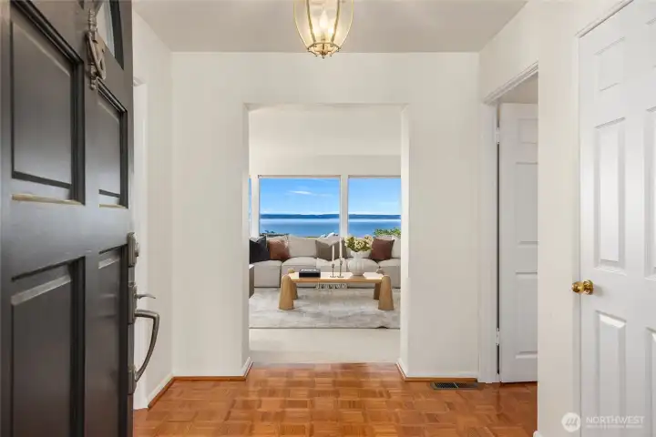 As you walk into the home you see the incredible view ahead!