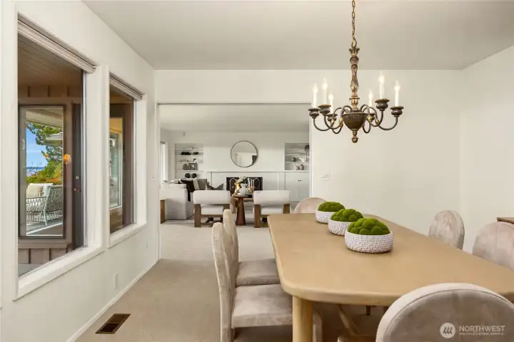 In the dining room looking back at the living room.