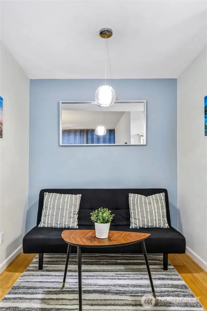 futon pulls out for additional sleeping space