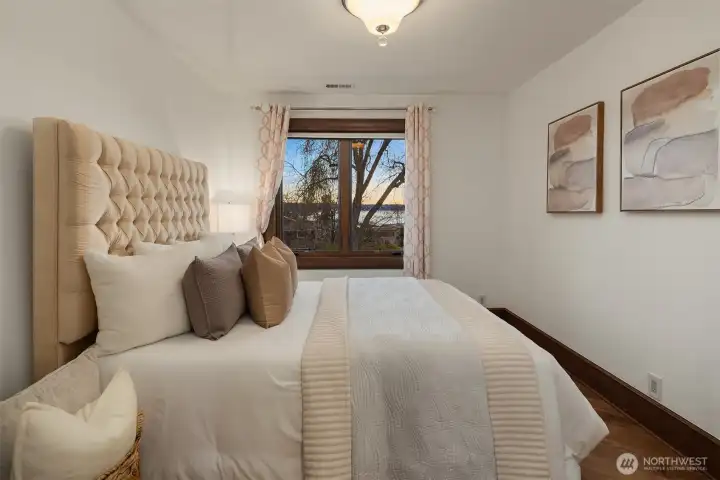 Guest bedroom with lovely views.