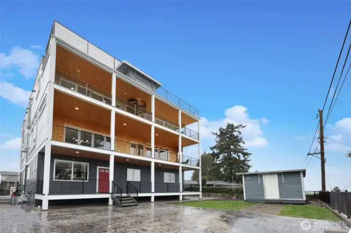 Exterior view of the home from the back