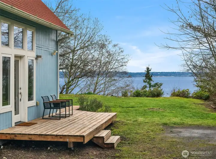 The deck wraps around to provide the best viewsn for sunrise coffee and sunset unwinding.