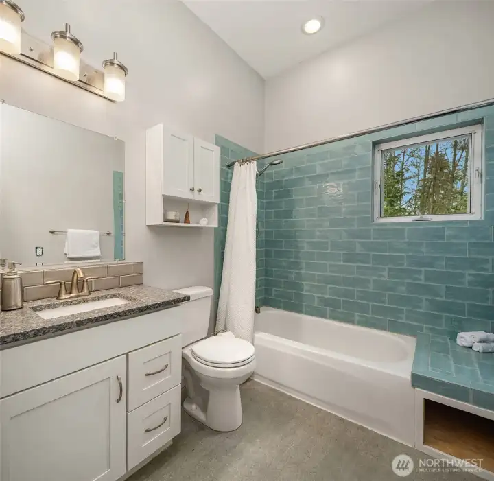 Newly remodeled bathroom. Check out the tile.