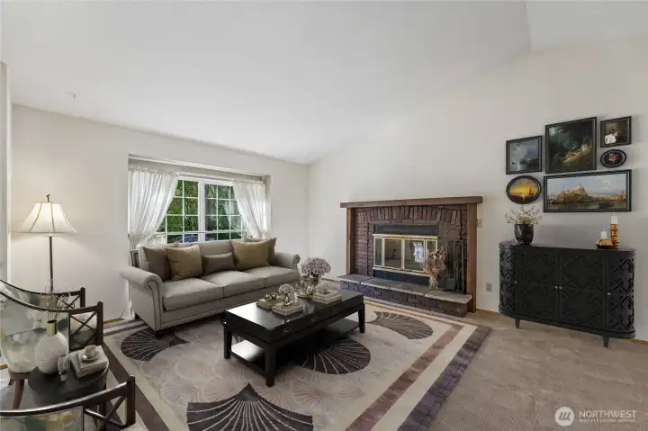 Virtually staged living room.