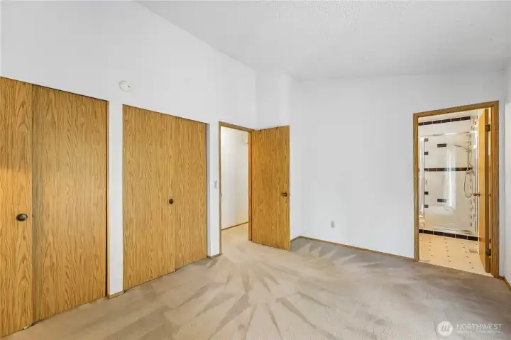 Plenty of closet space in primary bedroom.