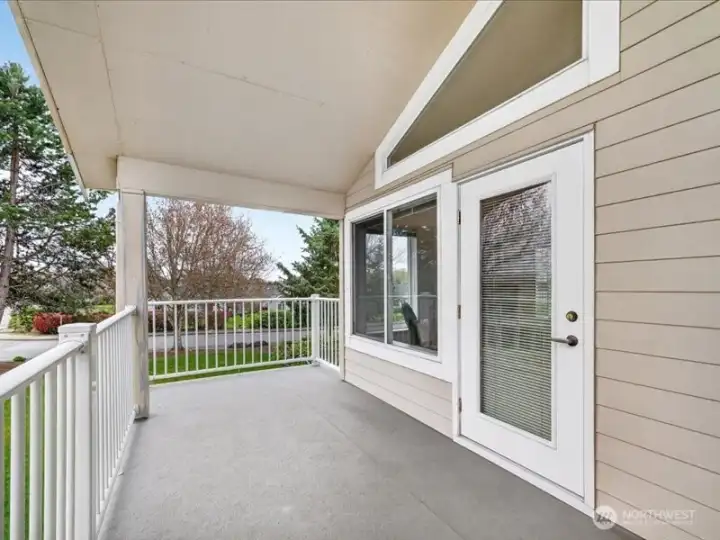Another view showing how spacious the covered deck is! Another view showing how spacious the covered deck is!