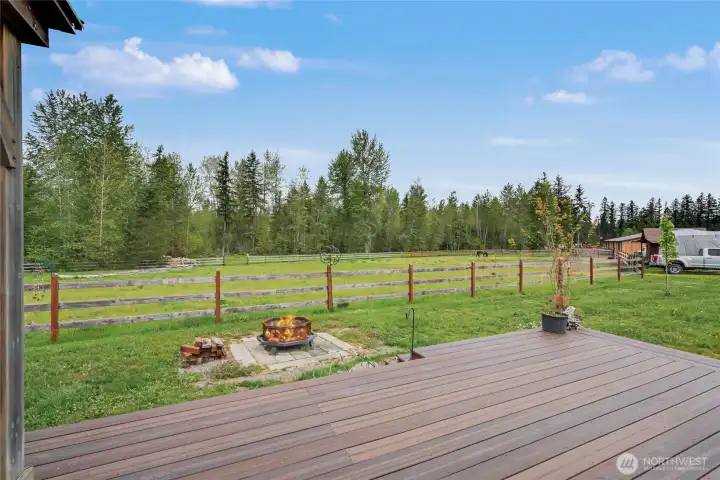 View from your deck to your firepit and one of the pastures, ahhhhh.