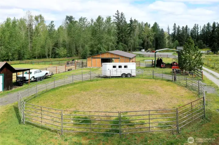 Drone view showing one of your outside arenas.
