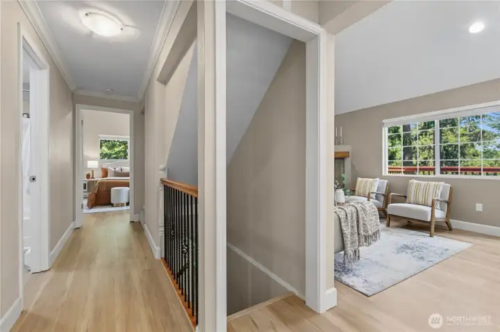 The thoughtful layout connects seamlessly to the living spaces and bedrooms.