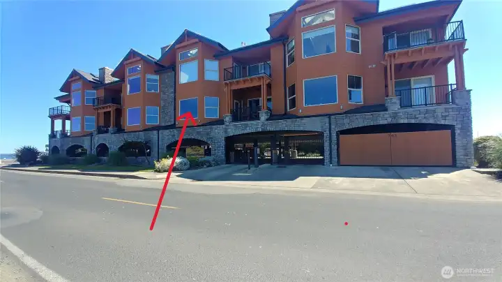 2nd floor unit faces to the north with elevator access. Gated entry with call box.