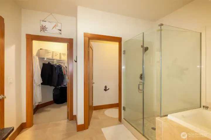 Walk in closet off of the primary bathroom