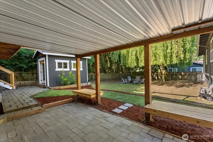 Covered Patio Looking out to Flex Office/Studio
