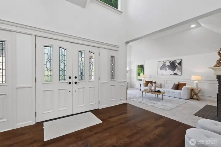 A warm and inviting introduction to the home.