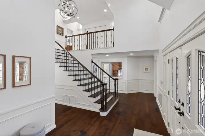 Elegant foyer with timeless architectural details. stately, yet inviting