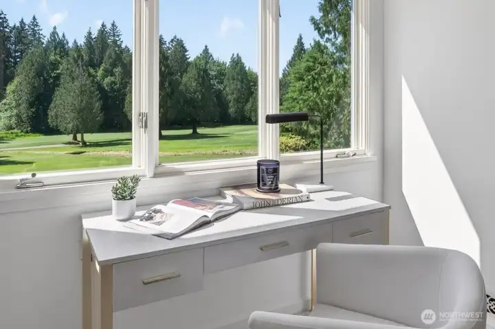 Close up view of the golf course from the additional bedroom.