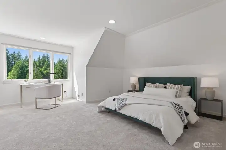 Spacious additional upper level bedroom with golf course views.