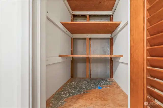 This closet here...can accommodate a W/D stackable...and water and drain is in the wall!