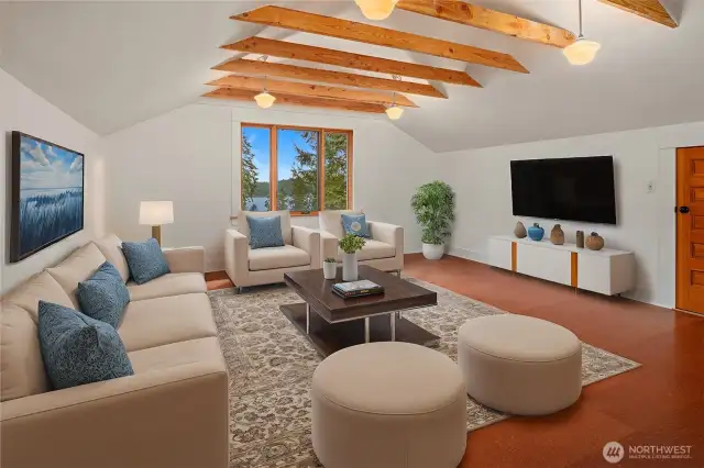 This upper level space is AMAZING! This is a virtual staging as an example.