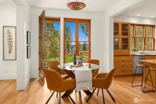 Aluminum clad and wood wrapped Sierra Pacific windows and doors. There is SO much natural light in and around this home!