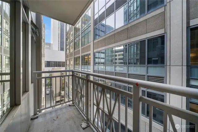 Back deck with city views