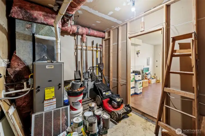 Mechanical Room with Newer Gas Furnace