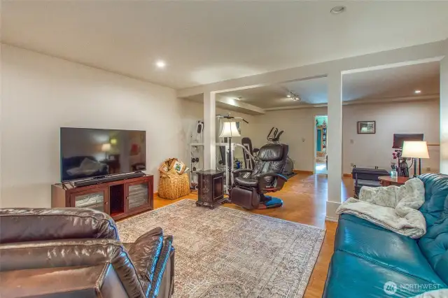 The media area on the lower floor/bonus room area