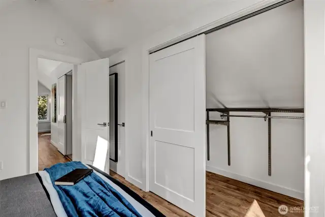 Organizing systems make the most of this double closet in Primary Bedroom.