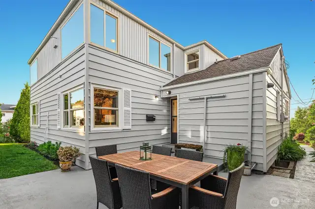 Exterior patio conveniently off of kitchen area in NE corner.