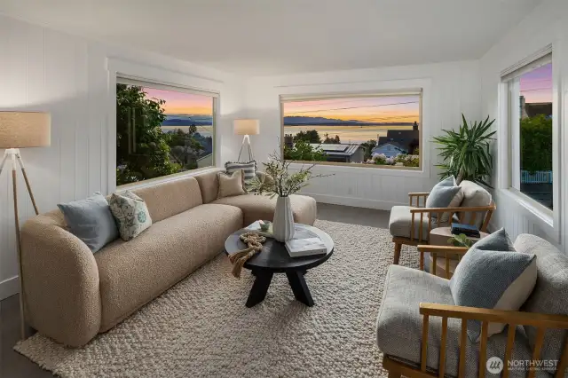 Sunset from the living room.