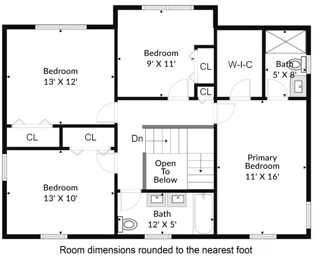 Upper level floorplan