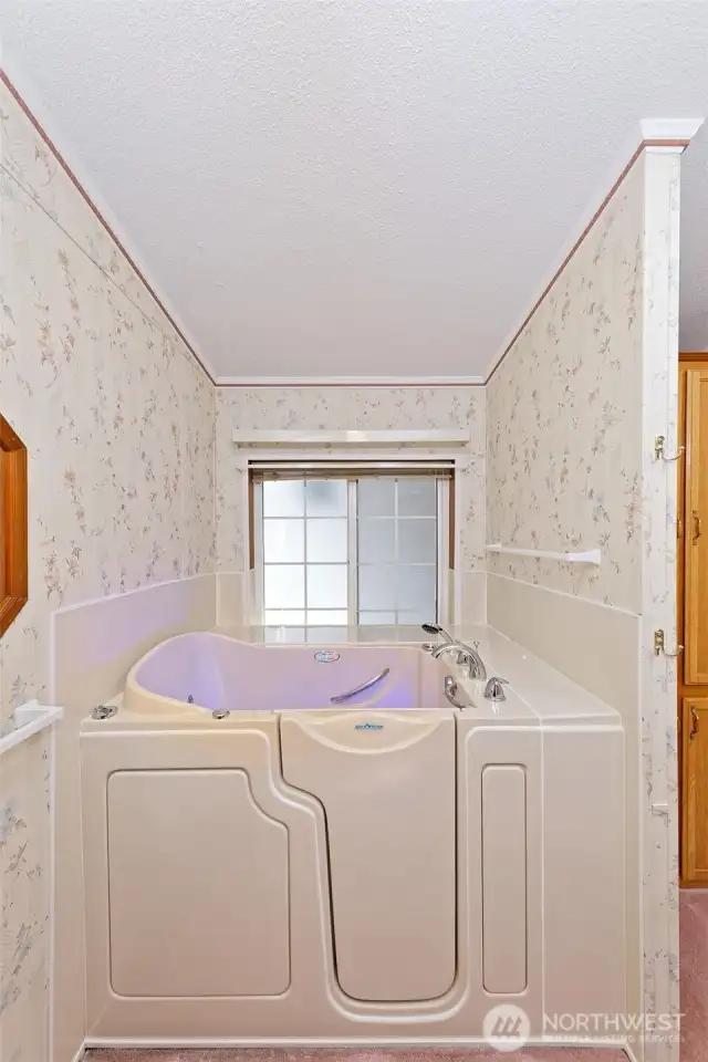 Beautiful top-notch step in tub!  This one has jets, and several choices for colors!