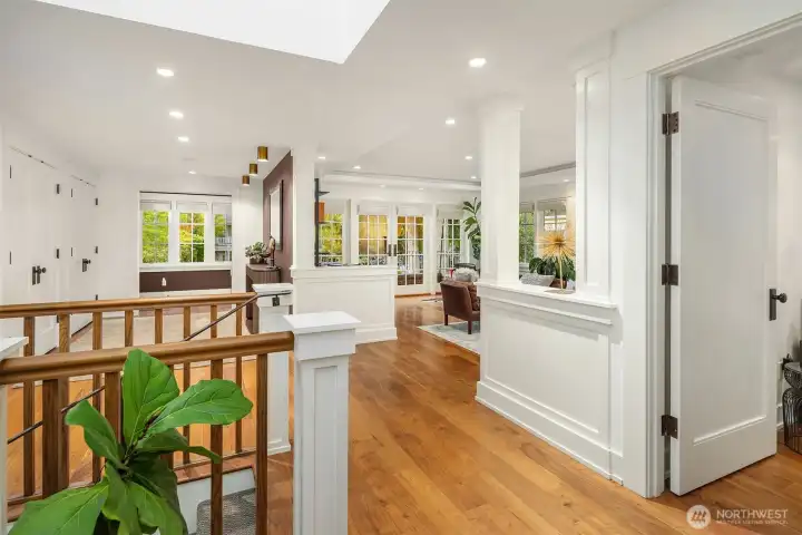 Walnut floors and skylight welcome you to the next level , though all living can be on 1 level in this home