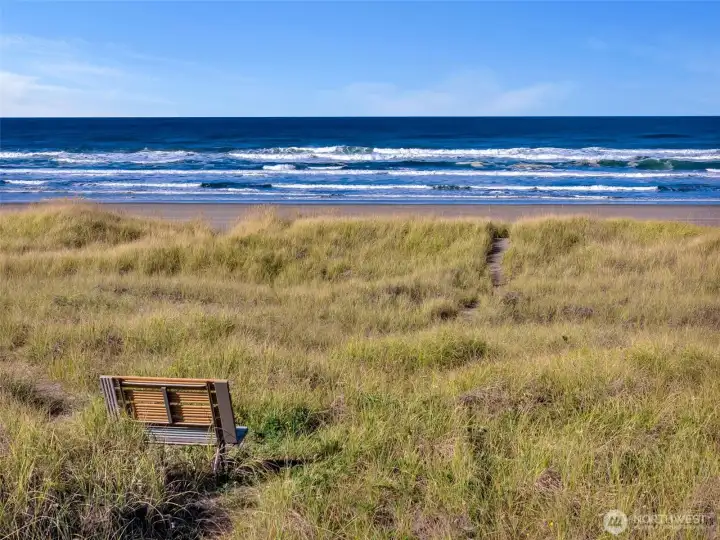 Just a short walk to the beach on a deeded access.