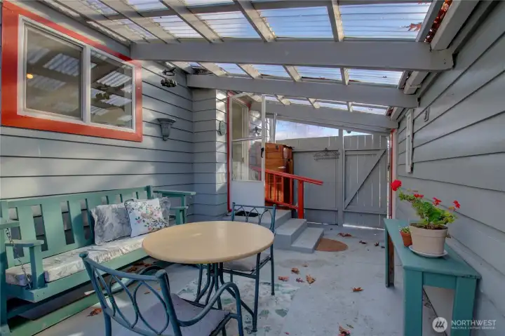 Enjoy the covered outdoor patio.